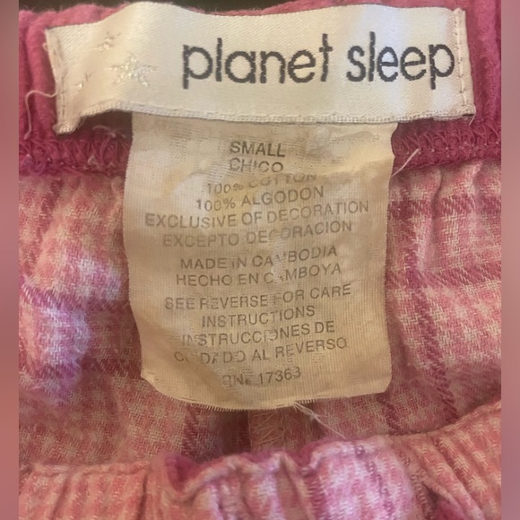 Planet Sleep Flannel Full Length Pajama Pants Stretch Drawstring Waist, Size S - Picture 4 of 6